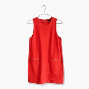 Madewell NWT New Persimmon Sleeveless Zip Shift Dress L